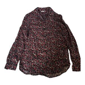 Beach Lunch Lounge Button Down Floral Flower Blouse Size Small